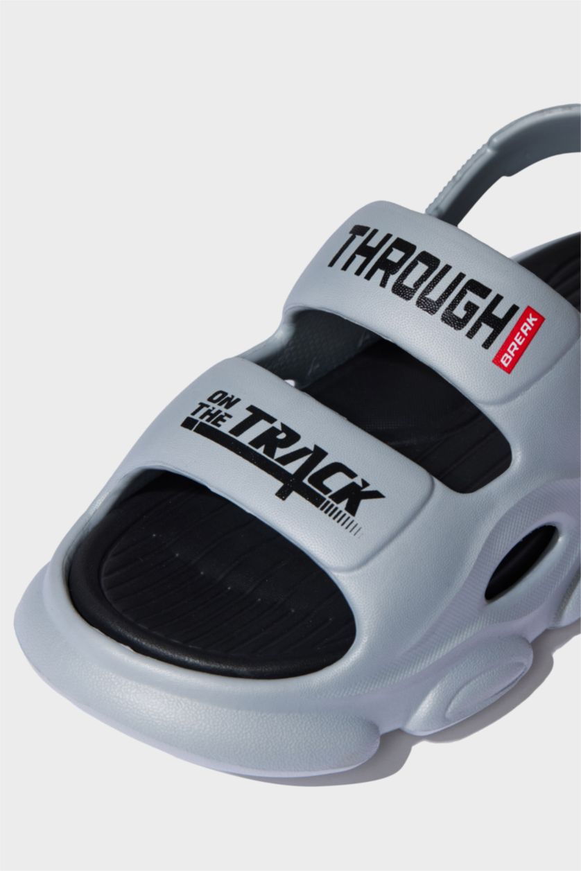 رجالي أسود صندل رجالي بكعب مسطح