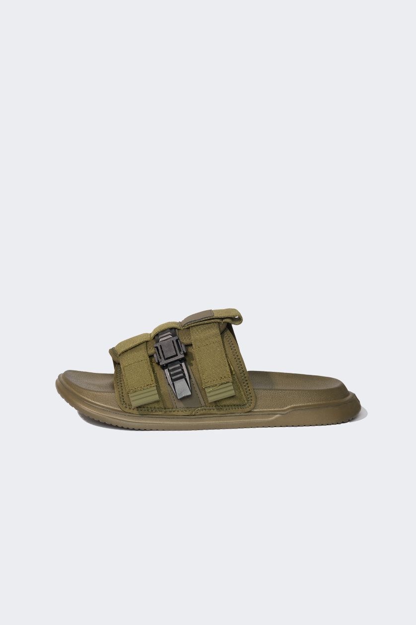 MAN Khaki Man Flat Sole Single Band Slippers