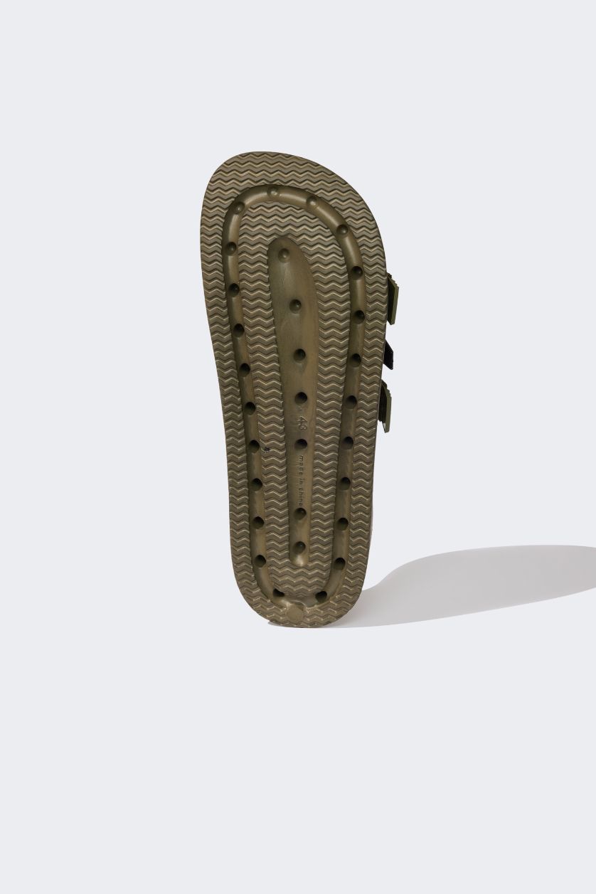 MAN Khaki Man Flat Sole Single Band Slippers