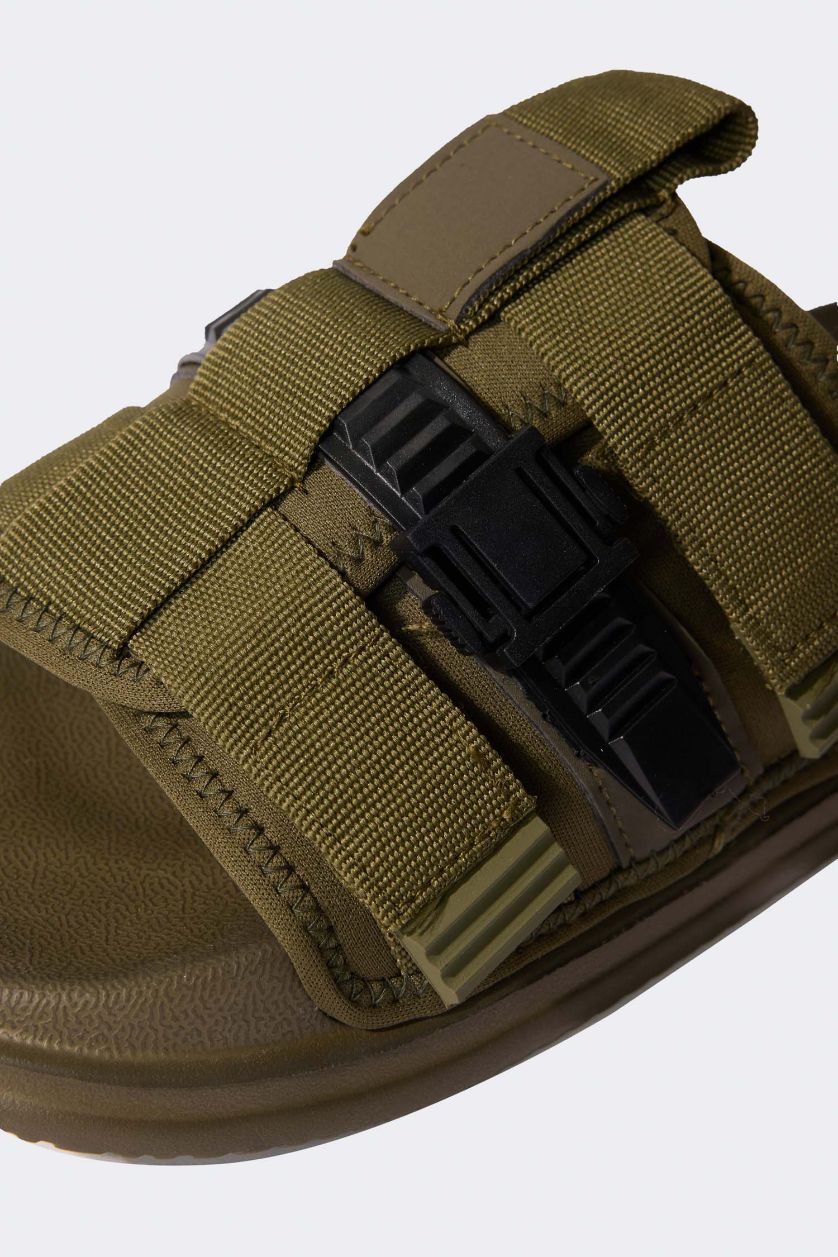 MAN Khaki Man Flat Sole Single Band Slippers