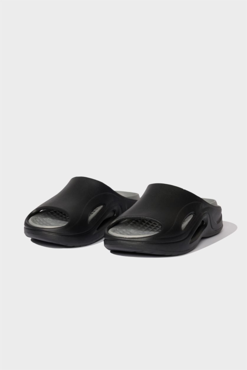 Man Black Man Flat Sole Eva Slippers