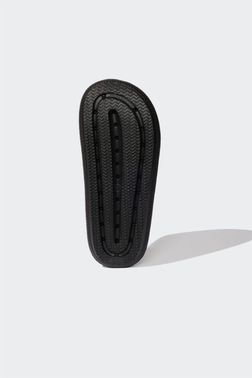 MAN Black Man Flat Sole Single Banded Eva Slippers