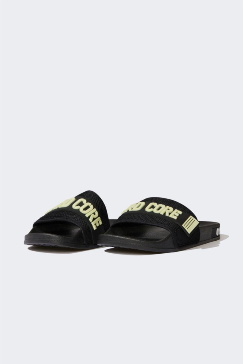 MAN Black Boy Flat Sole Single Band Eva Slippers