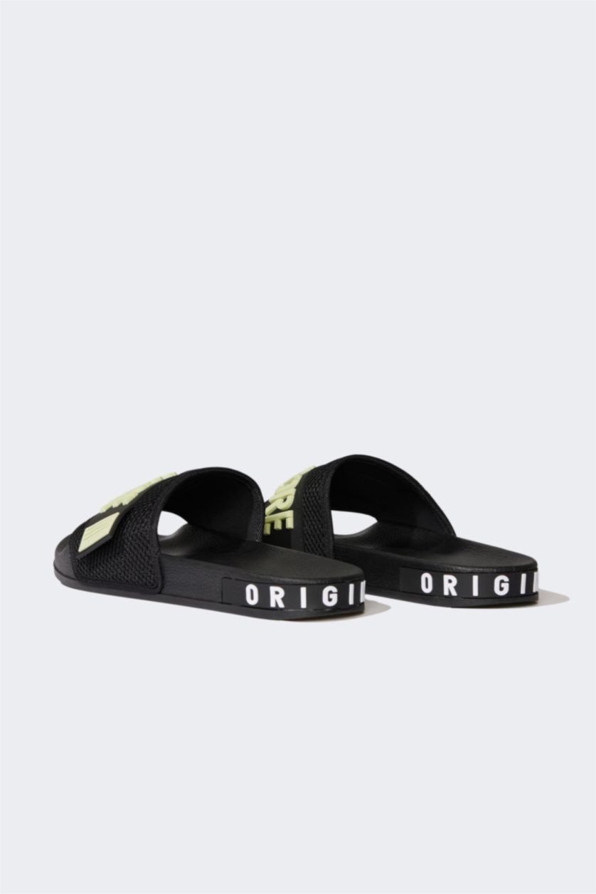 MAN Black Boy Flat Sole Single Band Eva Slippers