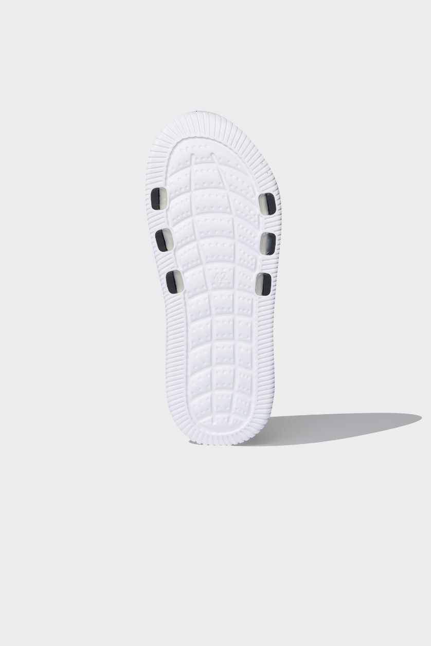 MAN Black Man Flat Base Single Band Faux Leather Slippers