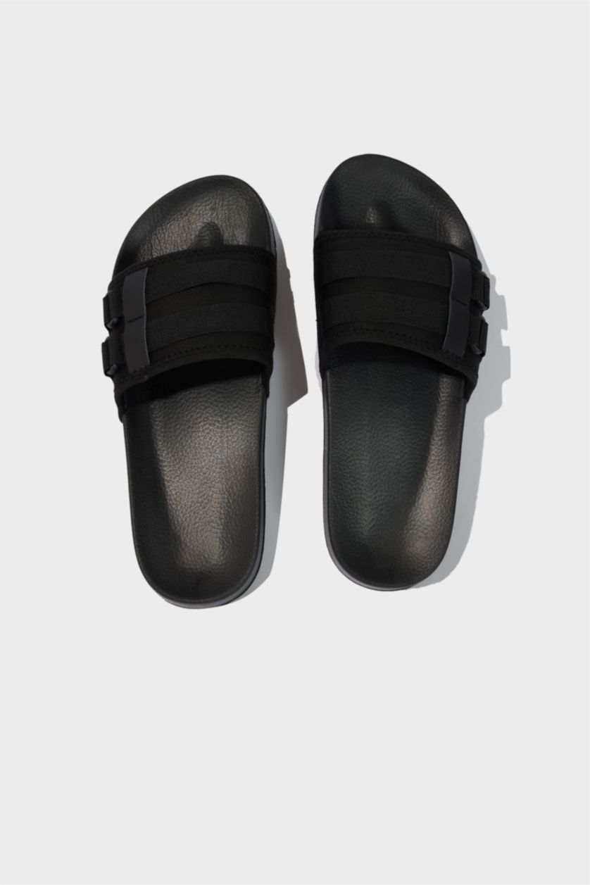 Erkek Siyah Erkek Düz Taban Tek Bantlı Eva Terlik