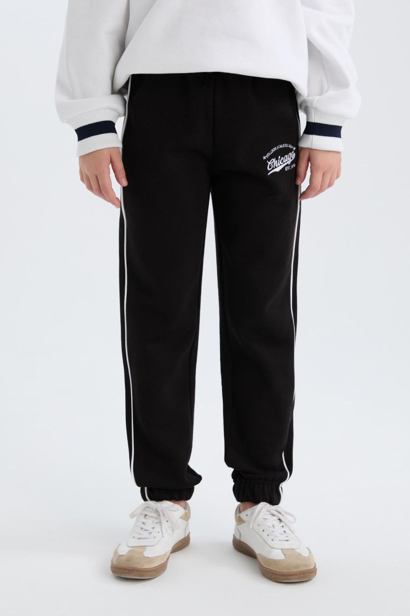 بناتي أسود بنطلون سويت بانتس بناتي جوجر قطن