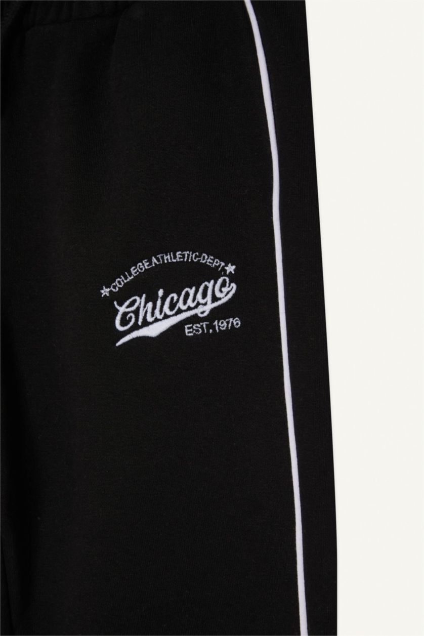 بناتي أسود بنطلون سويت بانتس بناتي جوجر قطن