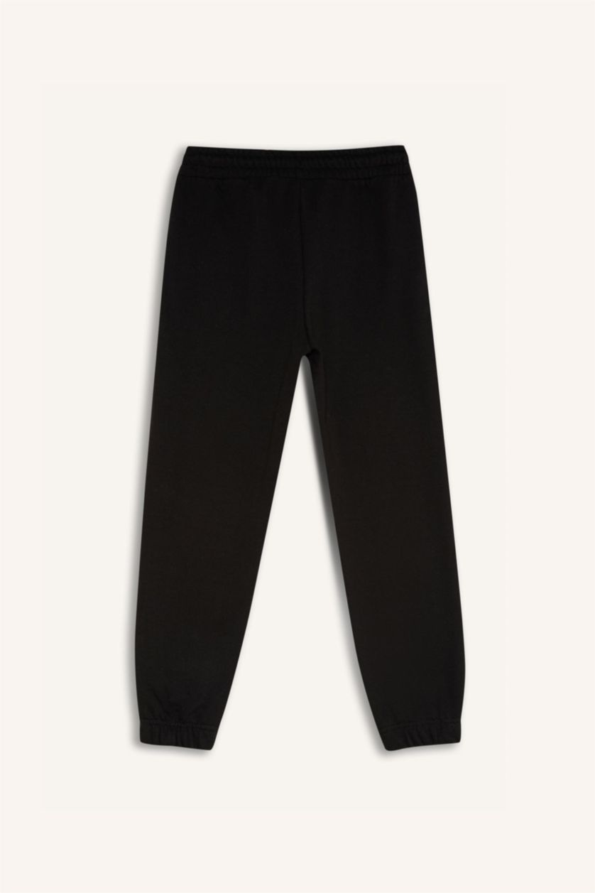 بناتي أسود بنطلون سويت بانتس بناتي جوجر قطن