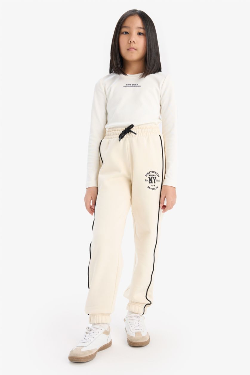 GIRLS & TEENS Stone Girl Elastic Waist Printed Cotton Jogger Sweatpants