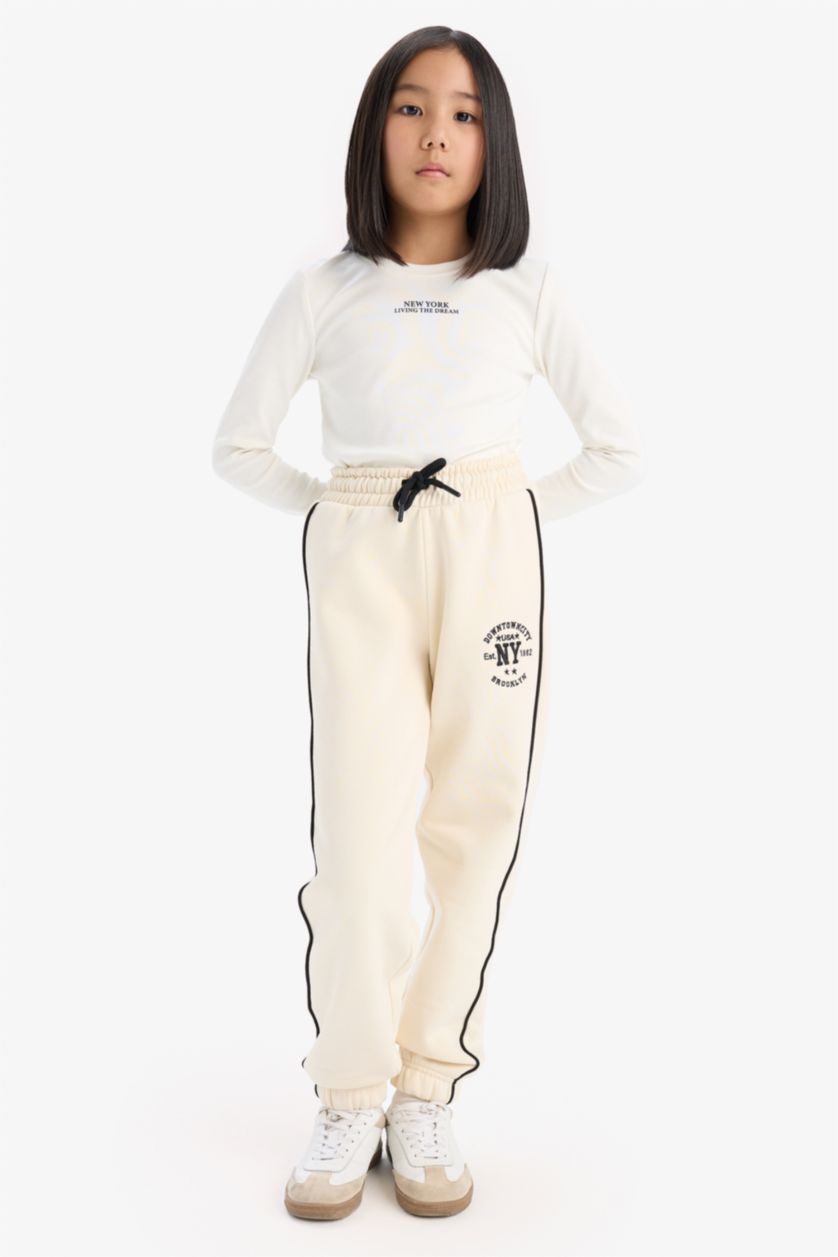 GIRLS & TEENS Stone Girl Elastic Waist Printed Cotton Jogger Sweatpants