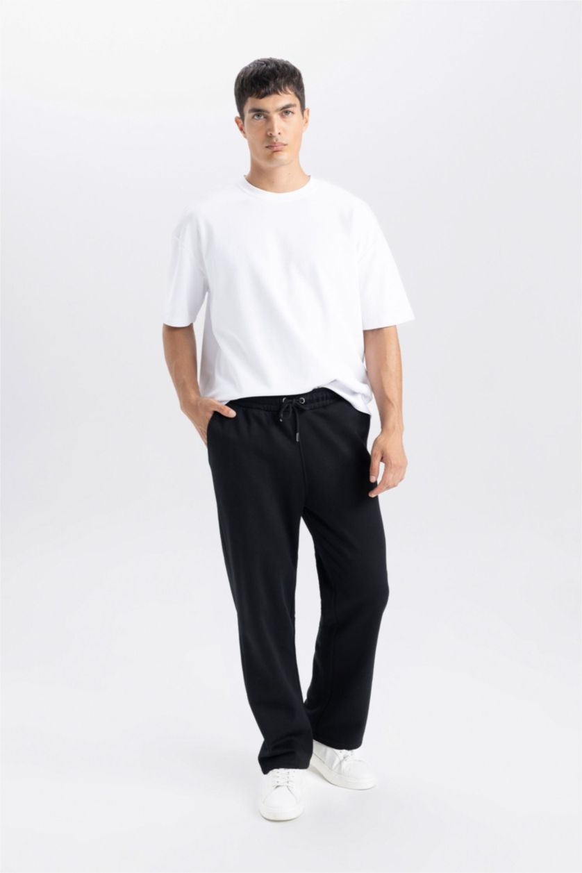 Erkek Siyah Relax Fıt Pantolon