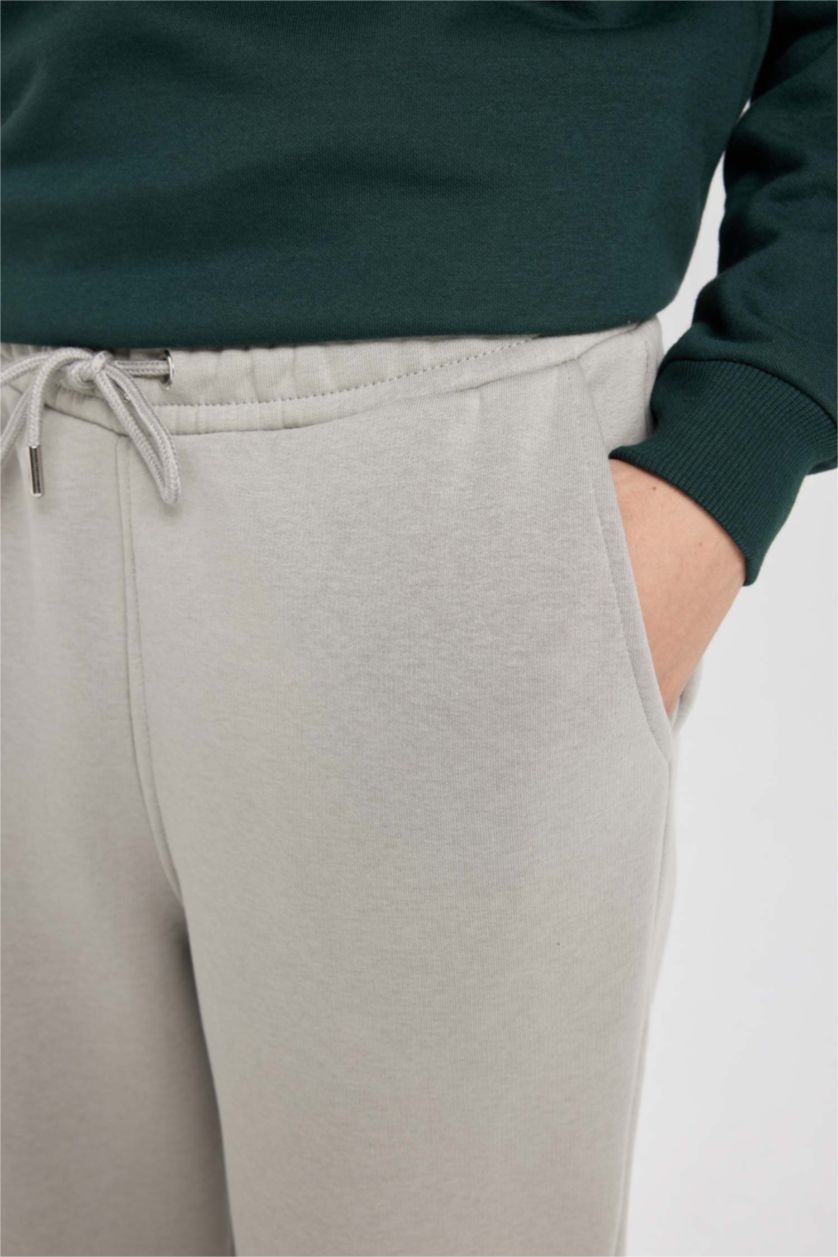 Ерлер Сұр релакс пішімі 3 көтерілген жіп тұрақты етек Шалбар