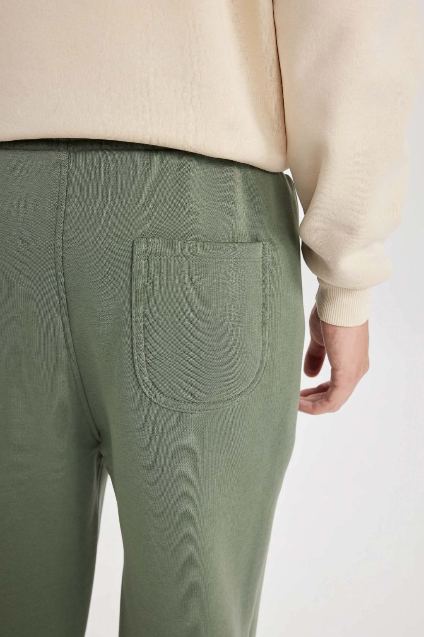 رجال كاكي سروال سويت بانتس قماش سميك قصة مريحة بثلاثة جيوب