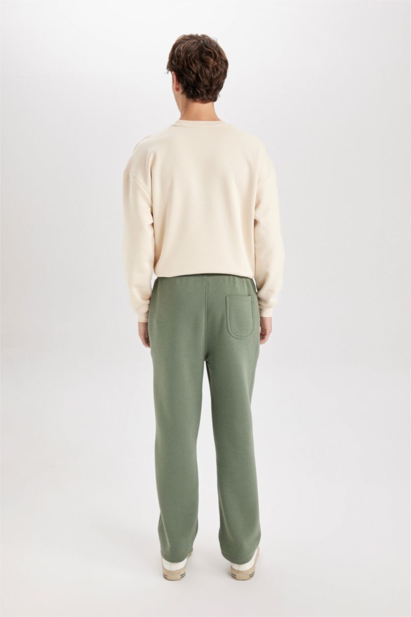 رجال كاكي سروال سويت بانتس قماش سميك قصة مريحة بثلاثة جيوب