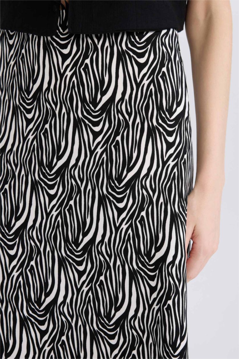 Женщины Черный Юбка макси A-силуэта с принтом и нормальной талией в марокканском стиле