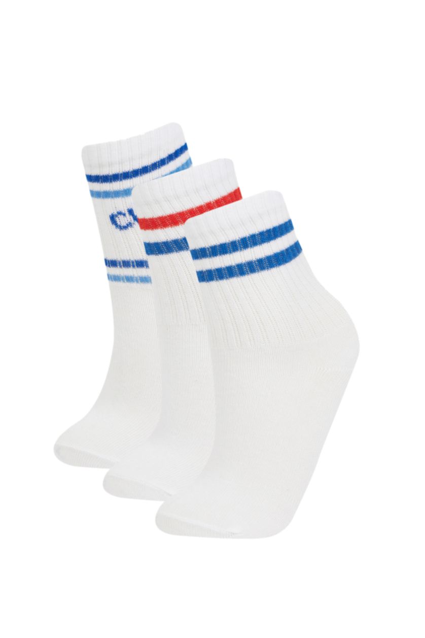 Boys & Teens White Boy 3 Piece Cotton Long Socks