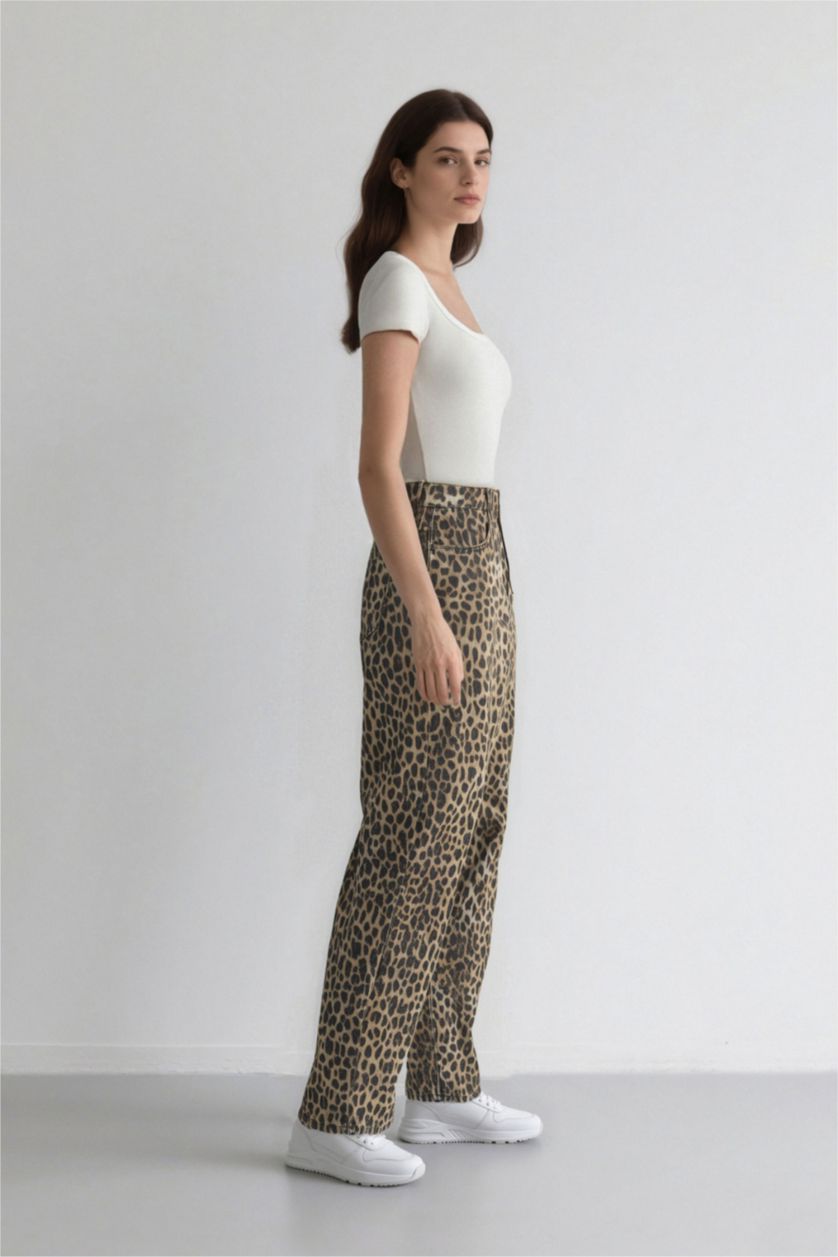Women Brown High Waist Baggy Fit Trousers