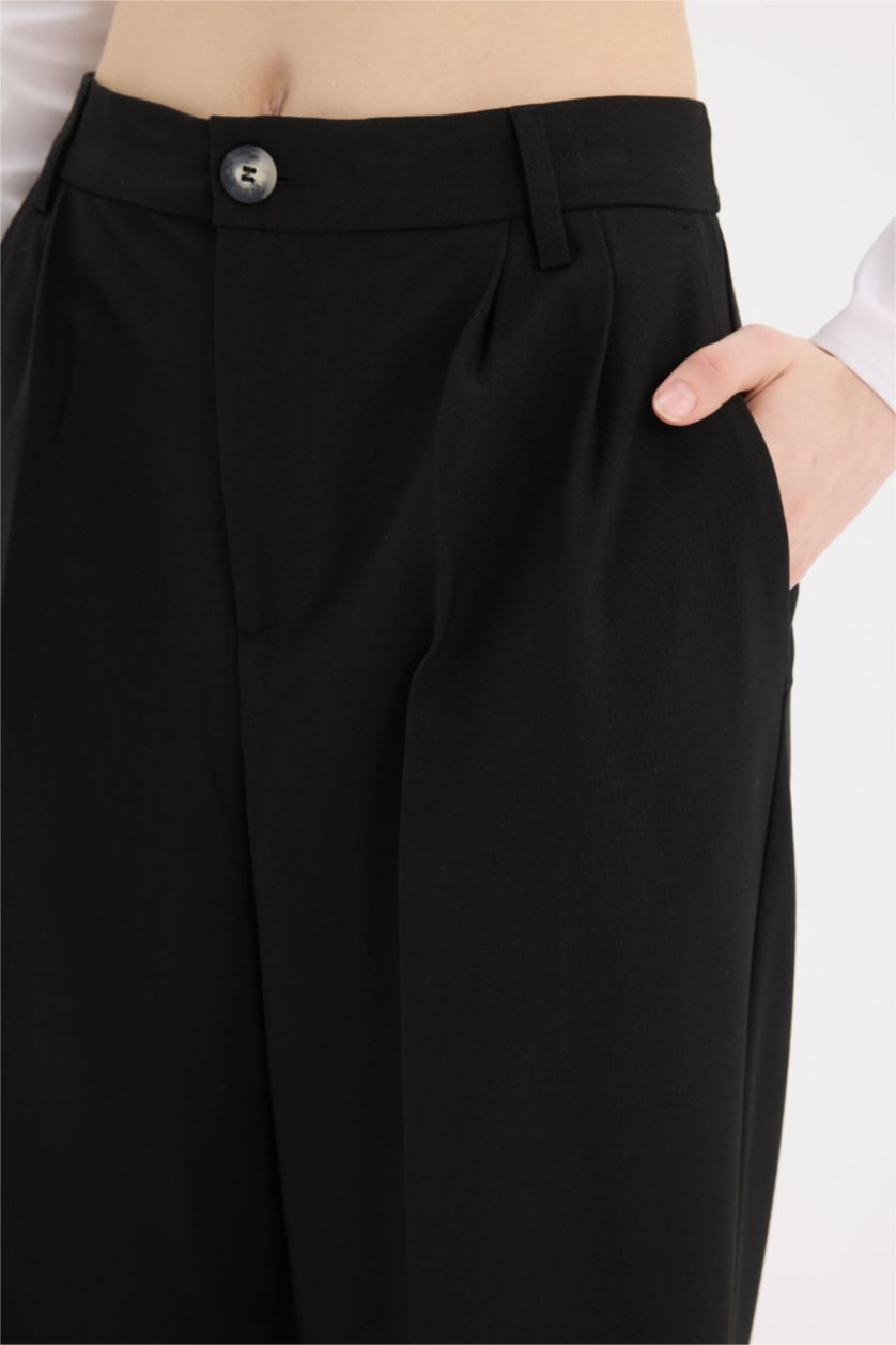 WOMAN Black High Waist Wide Leg Trousers