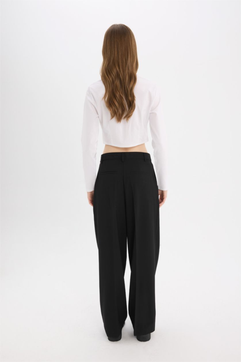 WOMAN Black High Waist Wide Leg Trousers