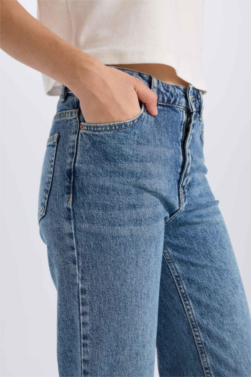 WOMAN Blue High Waist Trousers