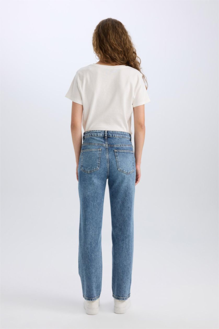 WOMAN Blue High Waist Trousers