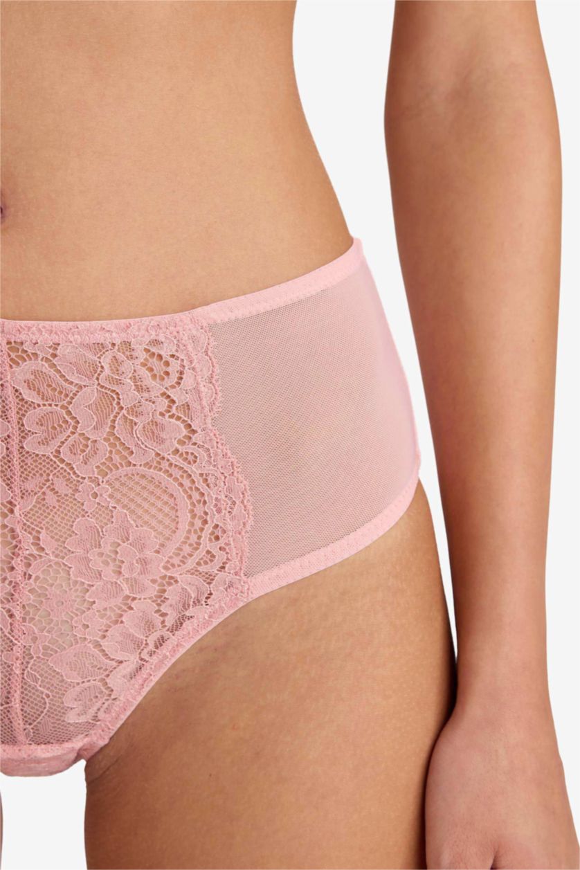 Kadın Gülkurusu Dantel Detaylı Slip Külot