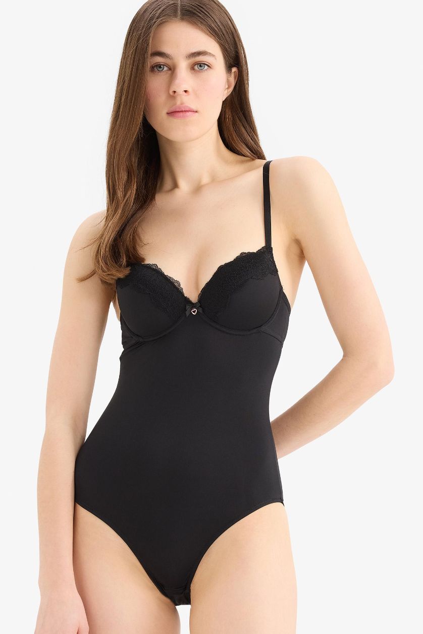 WOMAN Black Fall in Love With Lace Bodysuit