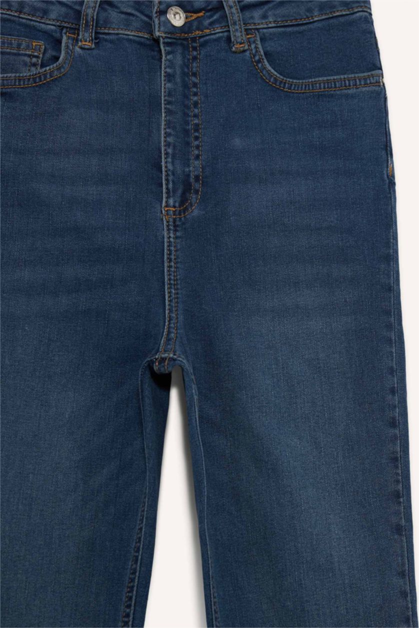 Woman Blue Anna Skinny Fit High Waist Straight Leg Long Jeans