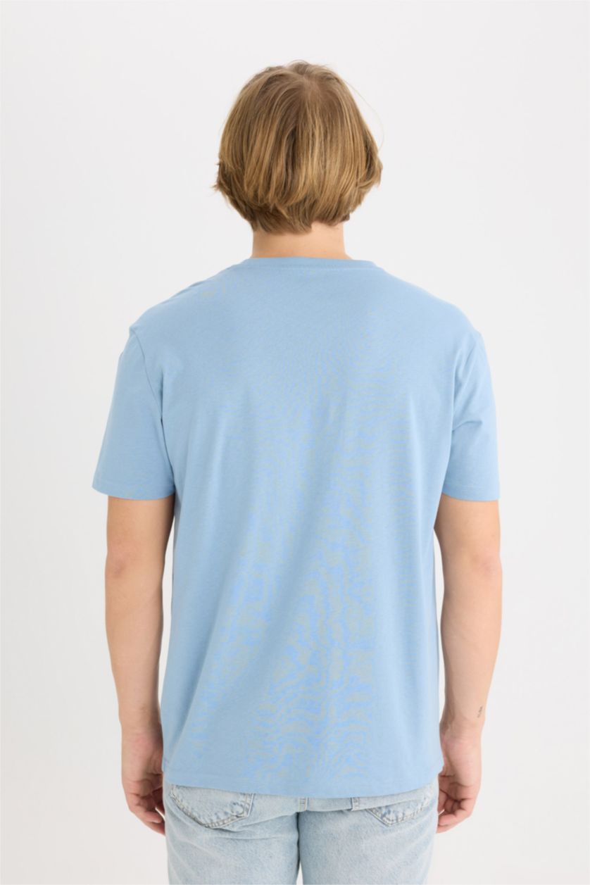 MAN Blue Regular Fit Crew Neck Short Sleeve T-Shirt