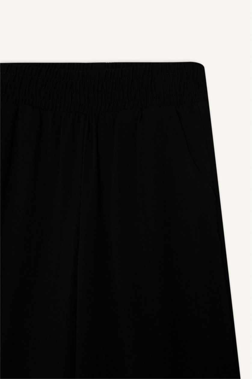WOMAN Black Wide Leg Normal Waist Standard Length Trousers