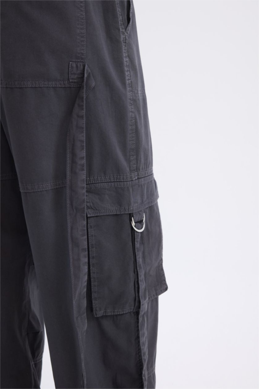 Женщины Антрацит Coool габардин карго брюки с нормальной талией