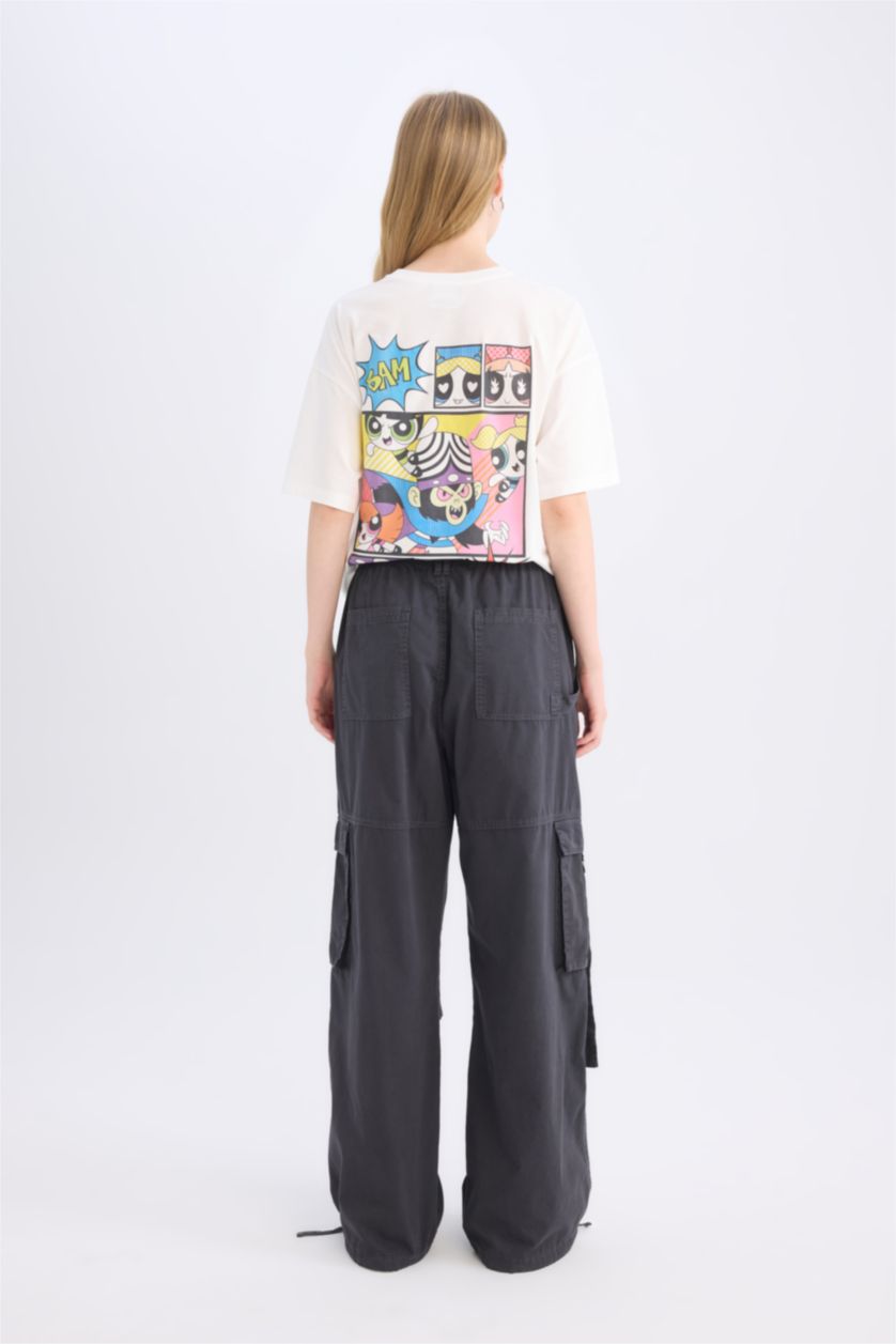 Женщины Антрацит Coool габардин карго брюки с нормальной талией