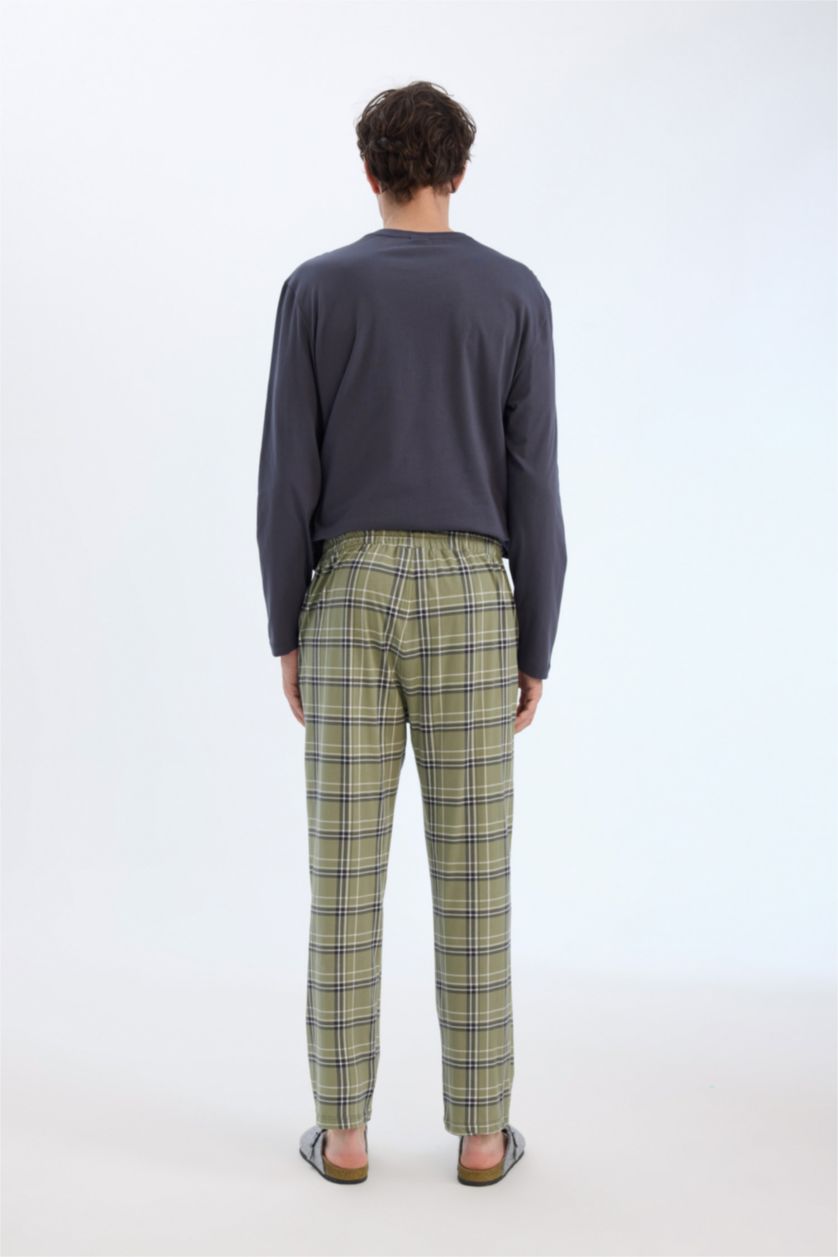 MAN Anthracite Regular Fit Printed Top Bottom 2 Piece Pajama Set