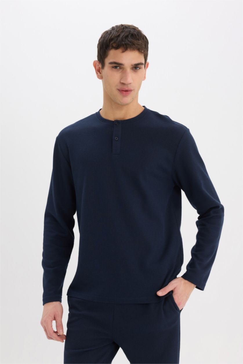 Erkek Lacivert Waffle 2'li Takım