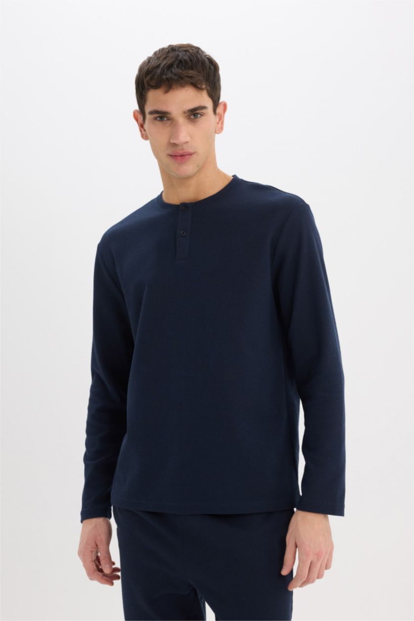 Erkek Lacivert Waffle 2'li Takım