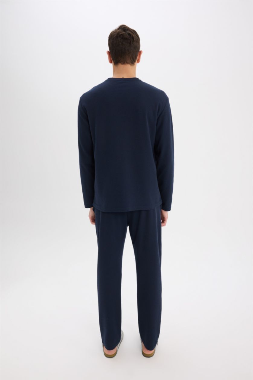Erkek Lacivert Waffle 2'li Takım