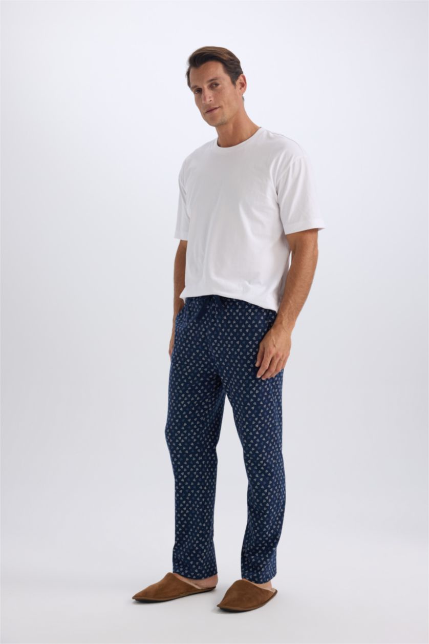 HOMME Marin Pantalon de pyjama à motifs avec poches Coupe régulière