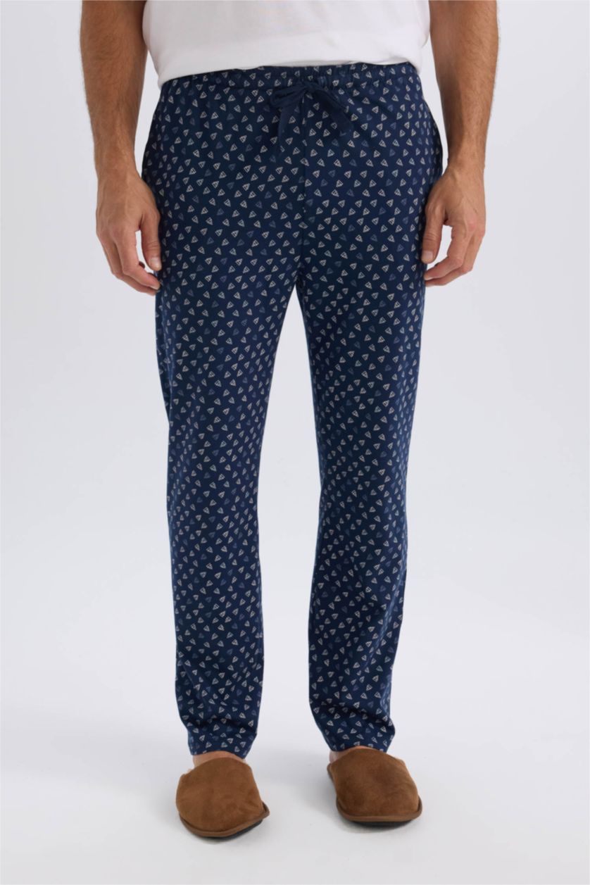 HOMME Marin Pantalon de pyjama à motifs avec poches Coupe régulière