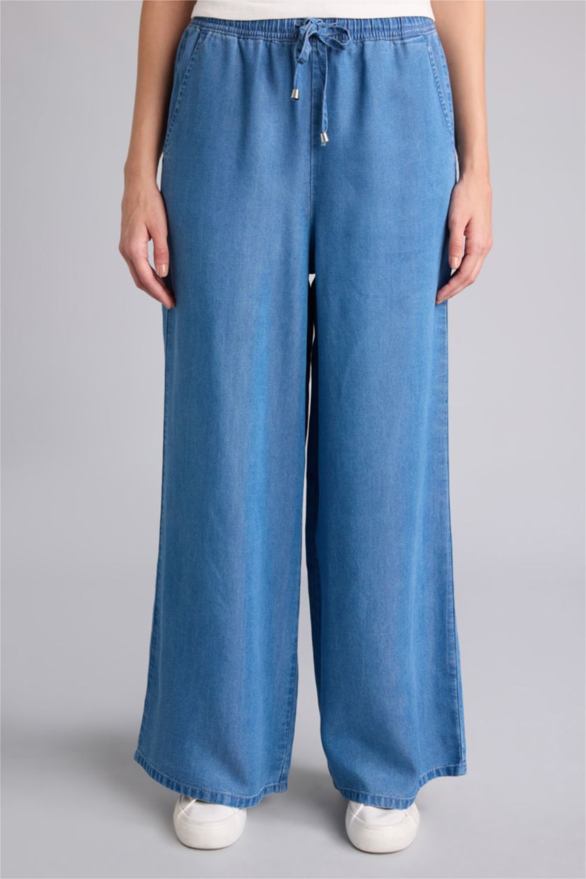 WOMAN Blue High Waist Trousers