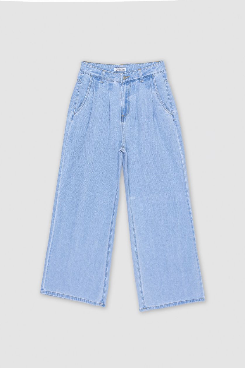 WOMAN Blue Wide Leg High Waist Long Soft Jeans