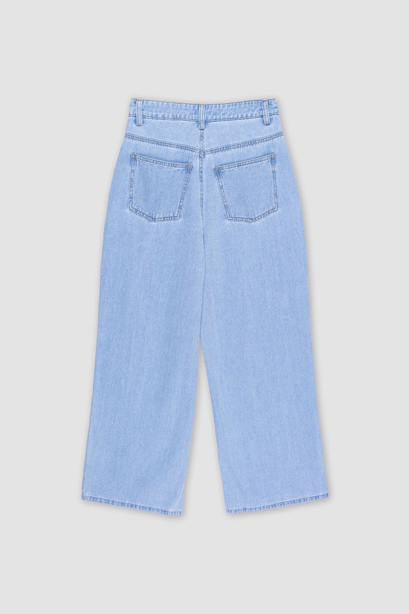 WOMAN Blue Wide Leg High Waist Long Soft Jeans