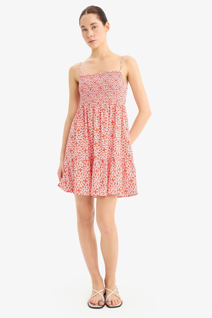 Әйелдерге қызғылт сары Coool гүл бау бау Қысқа жеңді тоқылған көйлек