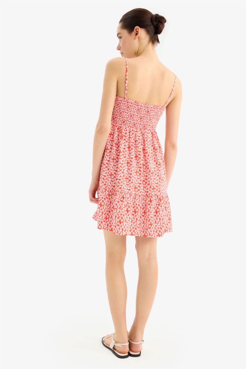 Әйелдерге қызғылт сары Coool гүл бау бау Қысқа жеңді тоқылған көйлек