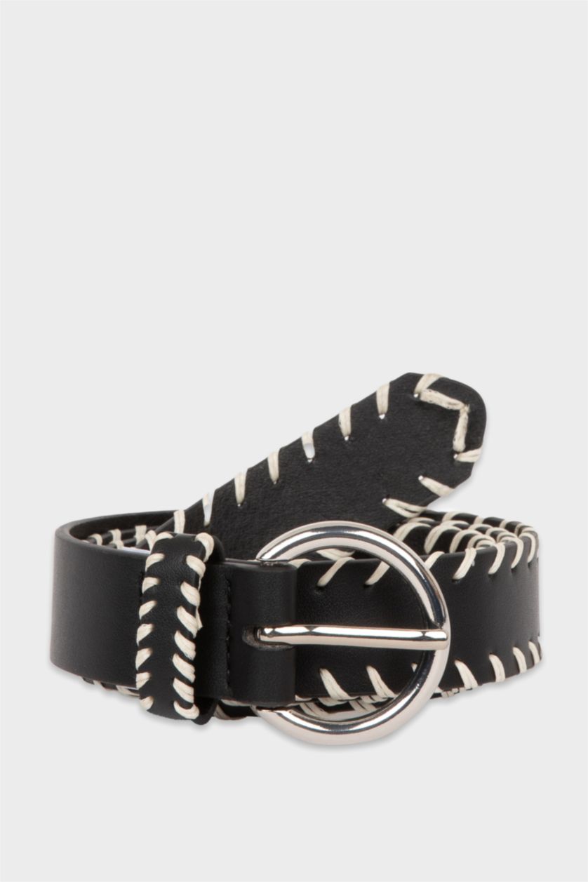 Kadın Siyah Kadın Suni Deri Günlük Kemer