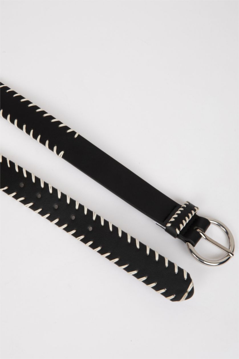 Kadın Siyah Kadın Suni Deri Günlük Kemer