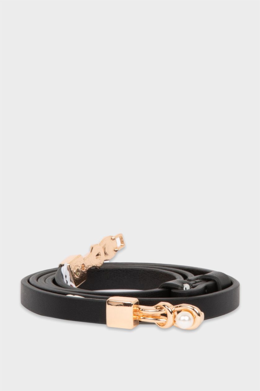 Kadın Siyah Kadın Suni Deri Günlük Kemer