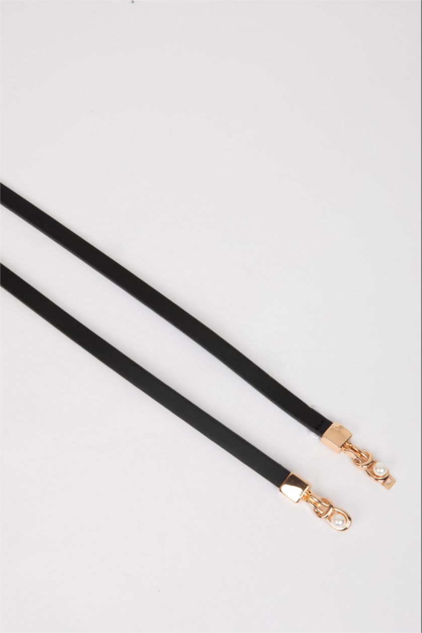 Kadın Siyah Kadın Suni Deri Günlük Kemer