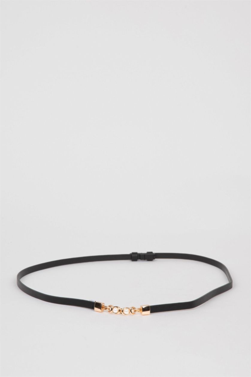 Kadın Siyah Kadın Suni Deri Günlük Kemer