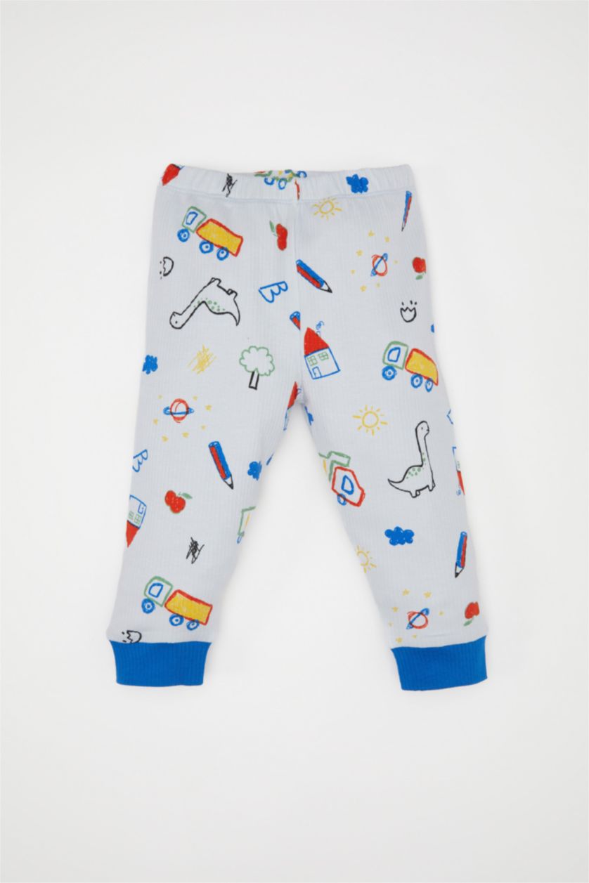 Baby Boys Light Blue 2 piece Regular Fit Knitted Pyjamas